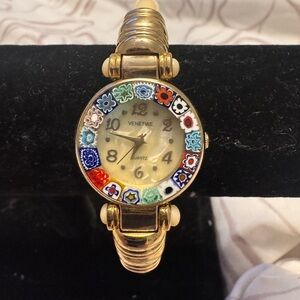 Gold and Multicolor Women's Watch